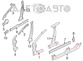 Body pillar central left Subaru Impreza 17-23 GK sawed off