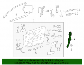Inner door trim, lower front right, Lexus LS460 LS600h 07-17