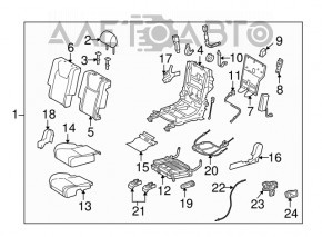 Rear Seat Folding Lever Left Lexus RX350 RX450h 10-15 Black