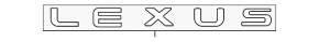 The "LEXUS" emblem on the trunk door of the Lexus RX 23-26