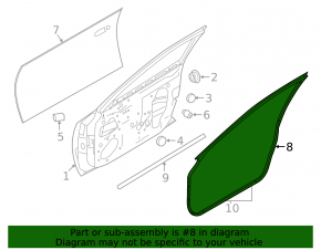 Front left door seal Nissan Maxima A36 16-