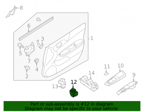 Front right door lock button for Subaru Forester 2010 SH