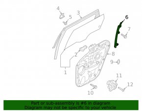 Rear left door glass guide Kia Sorento 21-25 HEV, PHEV