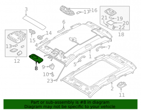 Left visor Hyundai Santa FE Sport 13-18 beige, without hook, broken