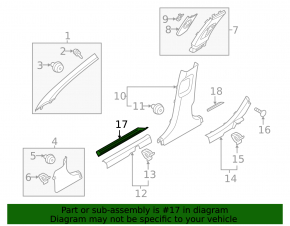 Black outer door sill trim, front right, Kia K5 21-24