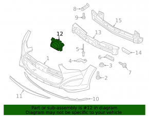 Rear bumper mount right inner Hyundai Veloster 12-17