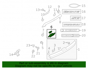 Ford Escape MK3 13-19 Tailgate Release Handle Without Button