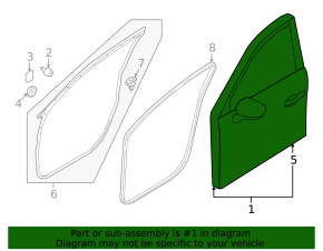 Front left door assembly for Mazda CX-50 23-25