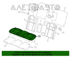 2014 Dodge Challenger 2nd Row Rear Seat Black Fabric with Gray Insert
