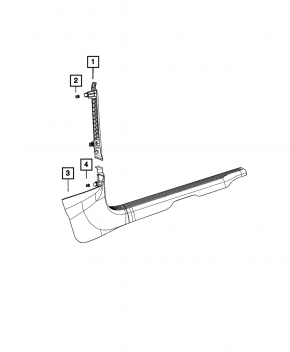 Door sill trim front right Dodge Challenger 15-23 black