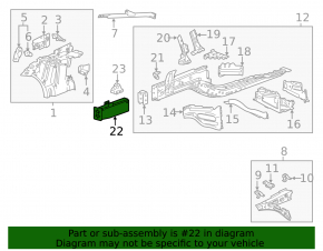 Side member fang front left Cadillac CTS 14-
