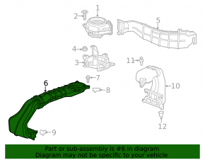 Battery duct lower Chevrolet Malibu 13-15 hybrid