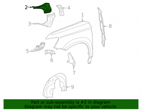 Left fender bracket VW Taos 22-25