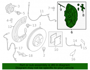 Front right caliper BMW X5 G05 19-23 red M Performance