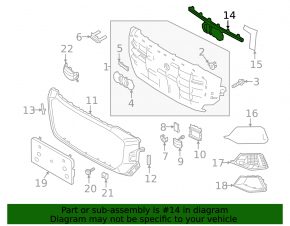 Upper grille trim for Audi Q8 19-23 for radar, without night vision