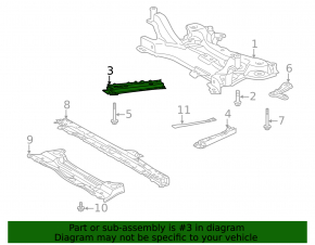 Right subframe reinforcement for Lexus CT200h 11-17