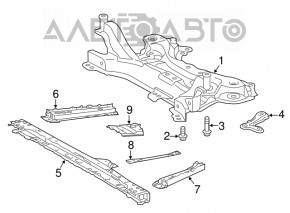 Right subframe reinforcement for Lexus CT200h 11-17