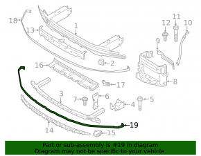 BMW 5 G30 17-17 Front Bumper Lower Baffle Mounting Cable