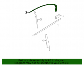 Upper rear right door molding BMW 5 G30 17-23 chrome