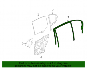 Rear left glass seal BMW 7 G12 16-22