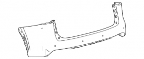 Rear bumper bare Lexus NX200t NX300 NX300h 15-21 without parking sensors