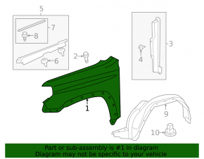 Front right fender Toyota 4Runner 14-24
