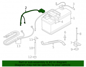 Battery positive terminal BMW 335i e92 07-13