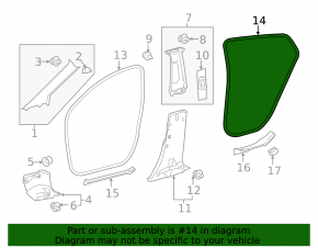 Door seal rear left Toyota Prius 50 Prime 17-22