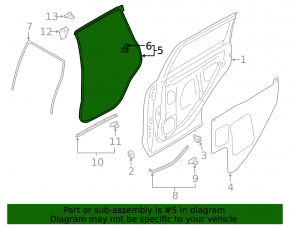 Door seal rear left Subaru Forester 19-24 SK