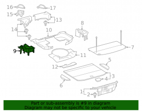 Trunk tray rear left Lexus NX200t NX300 15-21