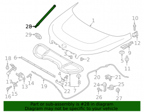 Hood shock absorber left Kia Soul 14-19
