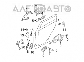 Rear right door handle cap for a 2009 Nissan Rogue