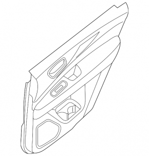 Door trim card rear left Infiniti JX35 QX60 13-13 black, scratch