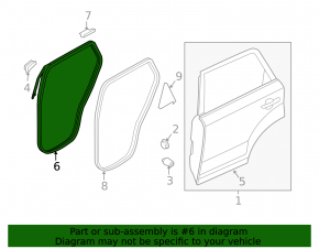 Kia Sorento 10-15 rear right door seal