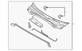 Windscreen wiper grille plastic Kia Optima 16 - broken mount, missing fragment