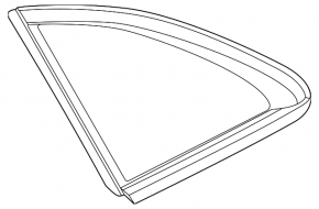 Rear right window, blind glass, Mercedes H247 GLA 20-26, tinted, chrome