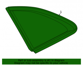 Rear right window, blind glass, Mercedes H247 GLA 20-26, tinted, chrome