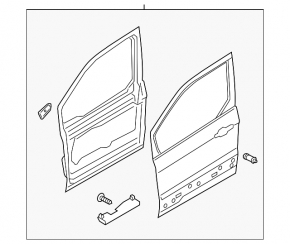 Door bare front right Ford Transit Connect MK2 13-