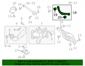 Upper rear left control arm Mazda 6 14-21