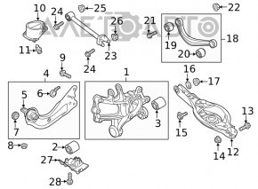 Upper rear left control arm Mazda 6 14-21