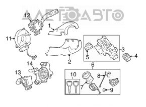 Right steering column switch for Mazda6 09-13
