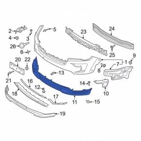 Front bumper lower part Ford Explorer 18-19 rest under molding