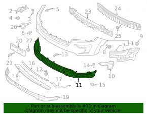 Front bumper lower part Ford Explorer 18-19 rest under molding