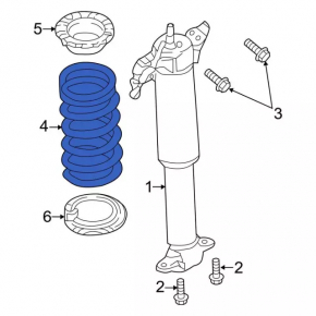 Rear left spring Ford Mustang mk6 15-hardness red, blue