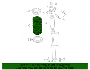 Rear left spring Ford Mustang mk6 15-hardness red, blue