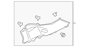 Rear pillar trim right Ford Escape MK4 23- black, scratch