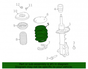 Front right spring Ford Mustang Mach-E 21-23 AWD Extended Range