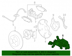 Rear right caliper Chevrolet Volt 11-15 rusty