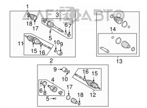 Front left half-shaft drive Lexus RX300 04-06