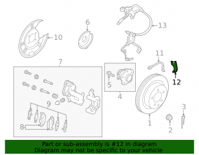 Brake hose bracket rear left Nissan Rogue 21-23 on the rear trunnion